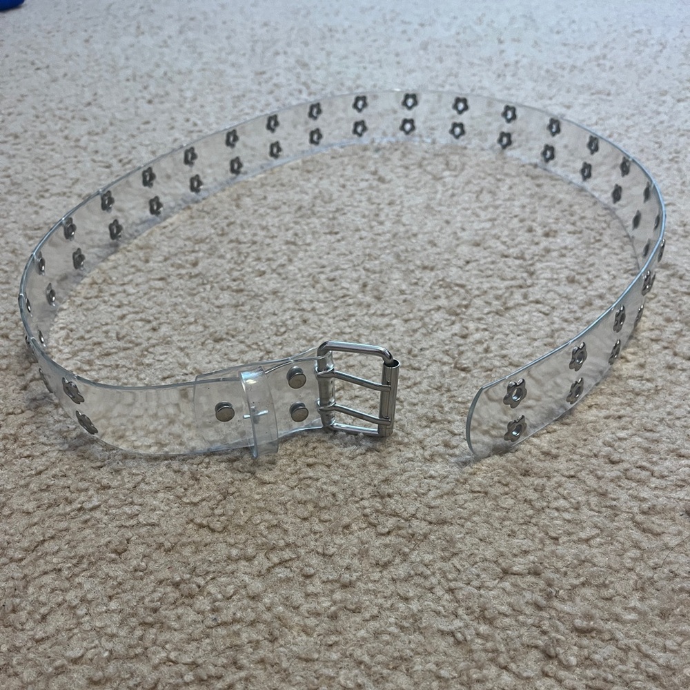 Aeropostale Women’s Clear Floral Grommet Belt, L/XL